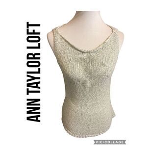 Ann Taylor LOFT Vintage Pale Green Sleeveless Sweater Size Medium